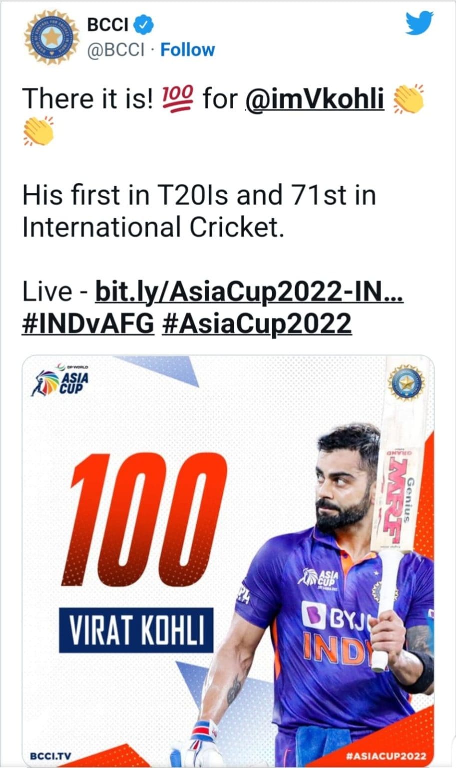 Tweets And Reactions Pour In For Virat Kohli After 71st Century The