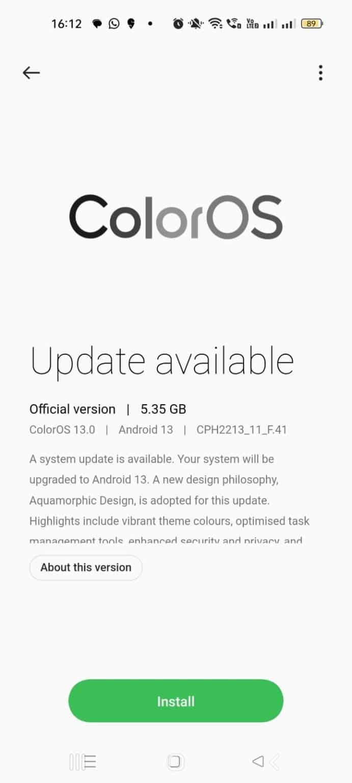 Coloros Update Released For Oppo F Pro Plus Update Includes