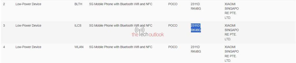 Alleged POCO F6 Global Variant Spotted On Singapore IMDA Certification