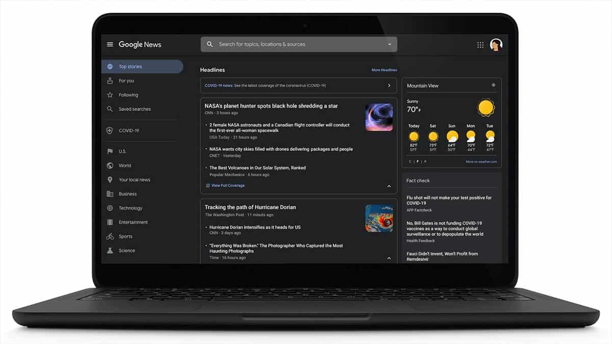 Google News Dark mode to be available from today!.jpg