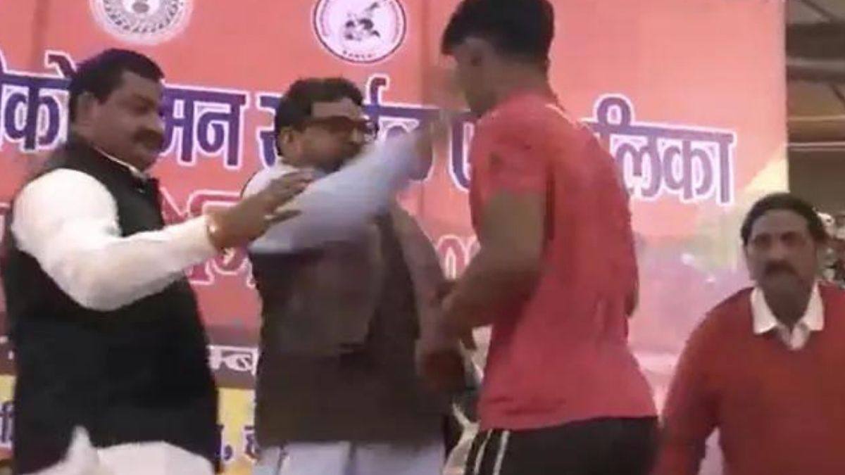 BJP MP Brij Bhushan Sharan slapped the wrestler