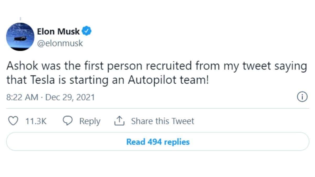 Ashok Elluswamy, an Indian origin, Elon Musk’s first hire for Tesla ...