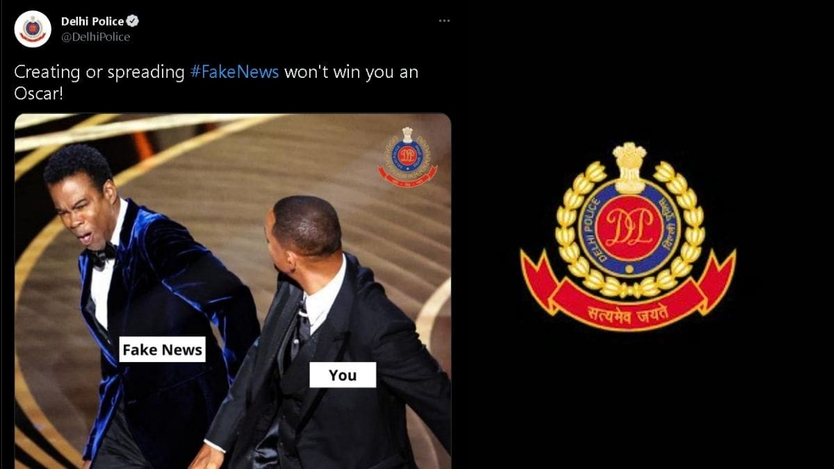 Delhi Police also joins the Will Smith Chris Rock's Slap Meme