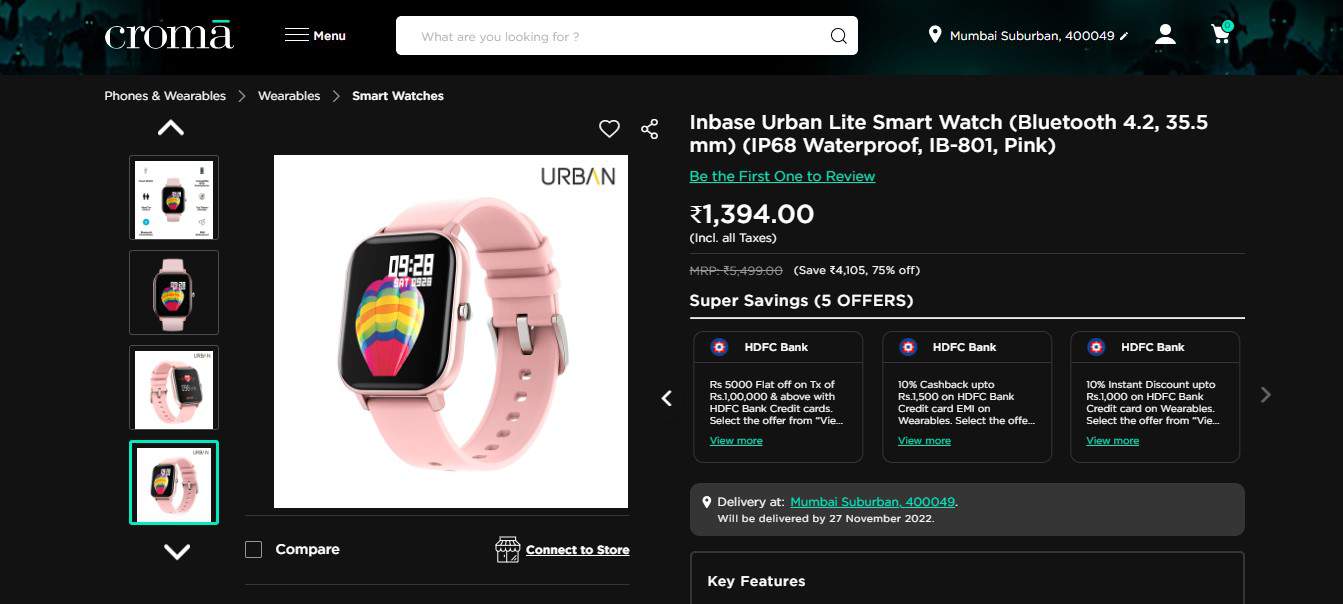 Urban lite outlet smart watch review