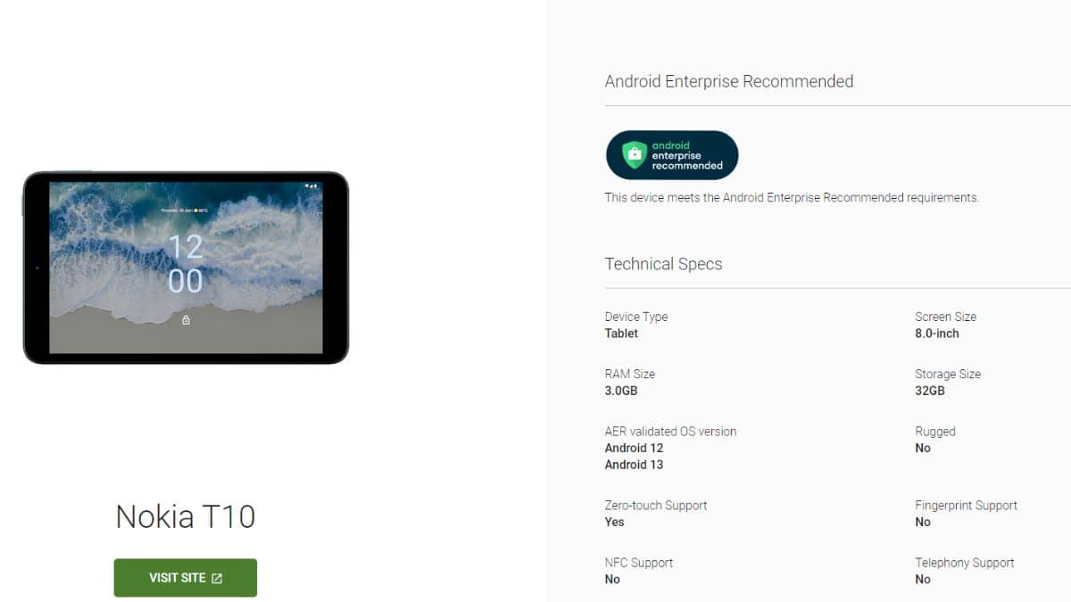 Nokia T10 Android 13