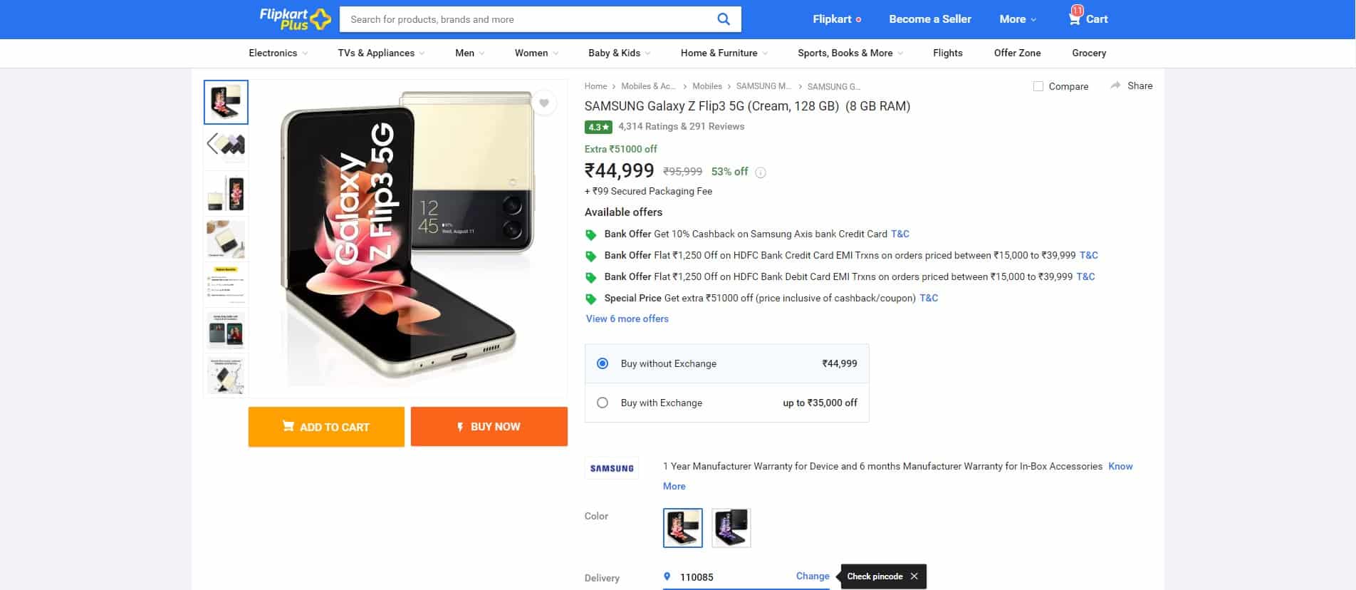 Try Out The Samsung Galaxy Z Flip3 5G From Flipkart At 53% Off - The ...