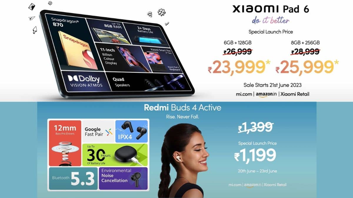 Xiaomi Pad 6 Tablet and Redmi Buds 4 Active Earbuds Launched in India - The  Tech Outlook