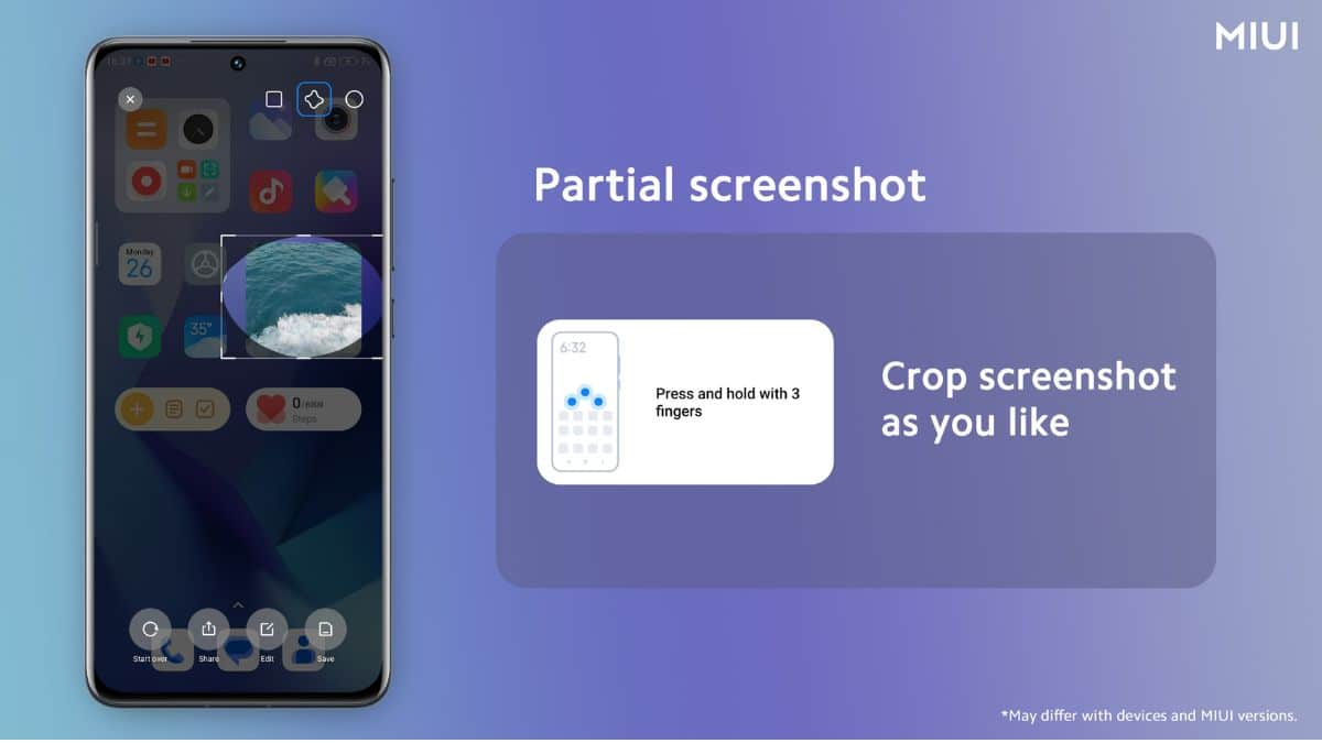 MIUI Partial Screenshot