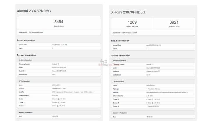 Xiaomi 13T Pro Spotted on Geekbench