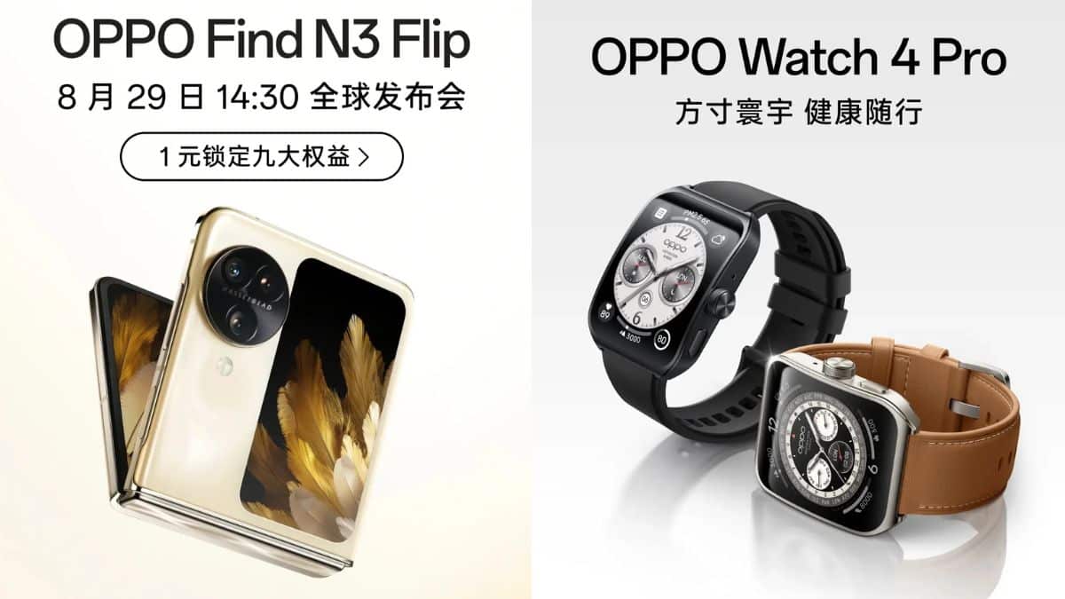 Oppo Find N3 Flip and Watch 4 Pro Launch Confirmed with Official Renders