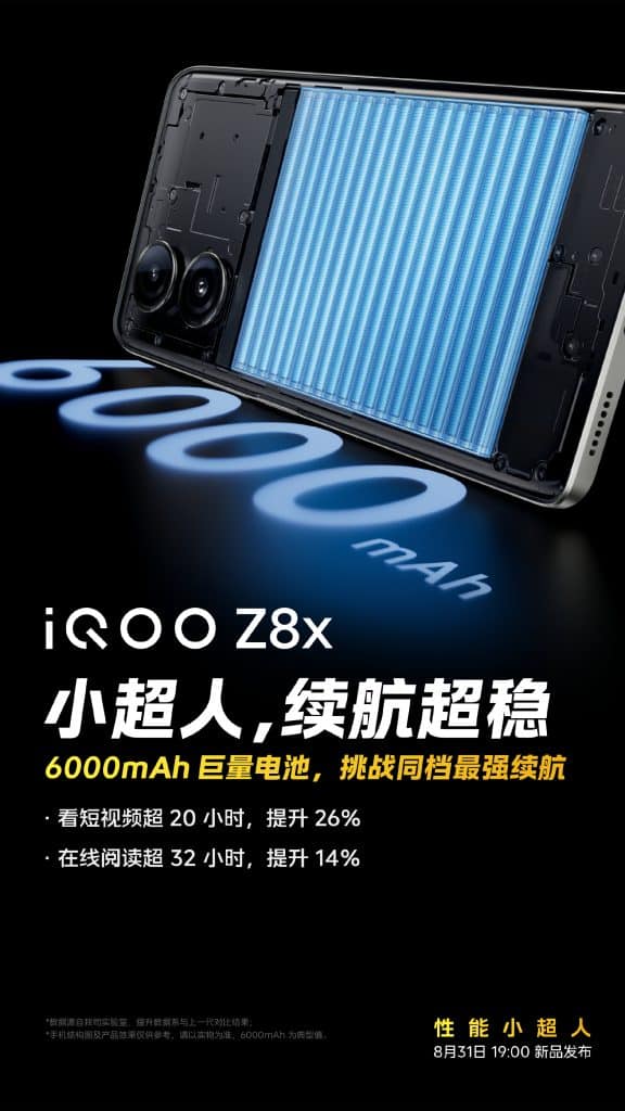 iQOO Z8x battery