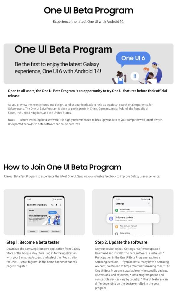 One UI 6 Beta Program - Galaxy S23 Series - Android 14 OS