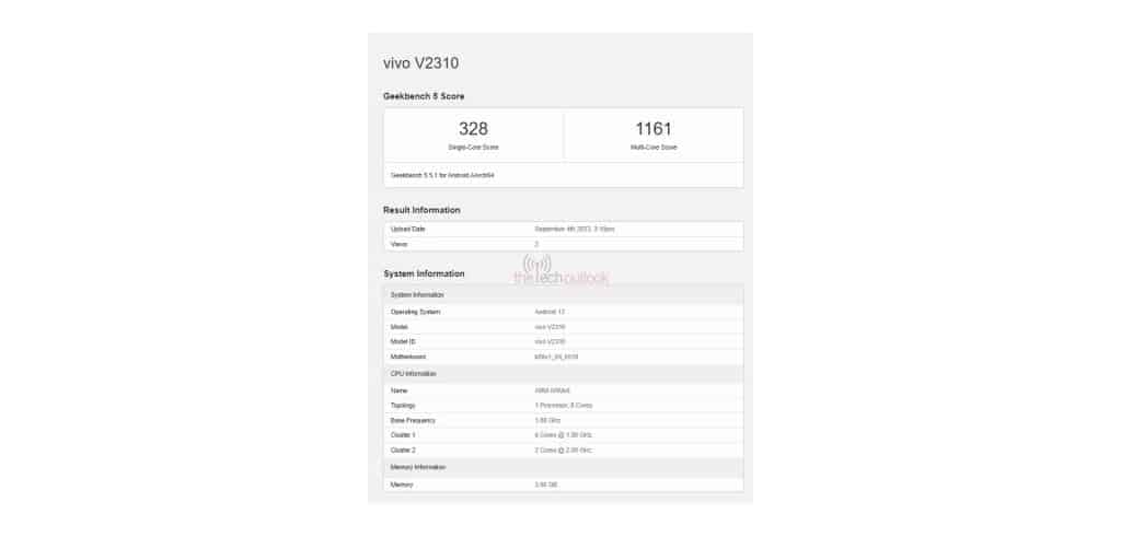 Vivo Y17s is a Soon to Launch Device with Unisoc Chipset and 4GB RAM —  Geekbench Confirms #Vivo #vivo #vivoy17s #vivoy17smartphone…