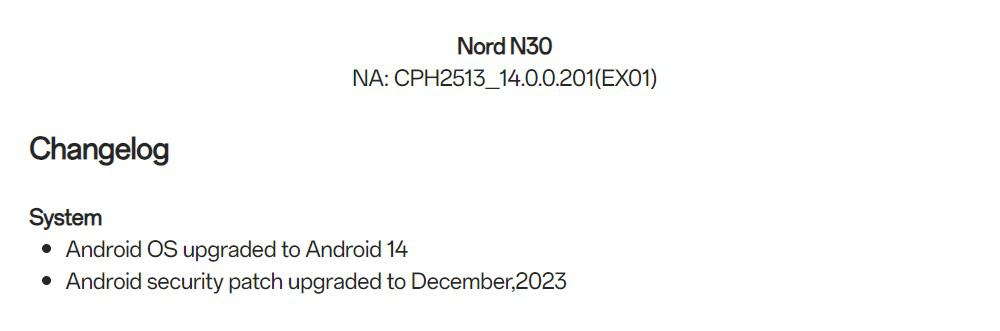 OxygenOS 14.0.0.201 for the OnePlus Nord N30 [NA ONLY]