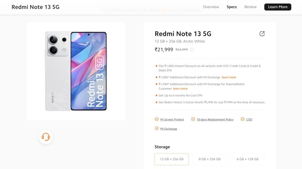 Xiaomi Redmi Note 13 256GB - Price in India, Full Specs (28th