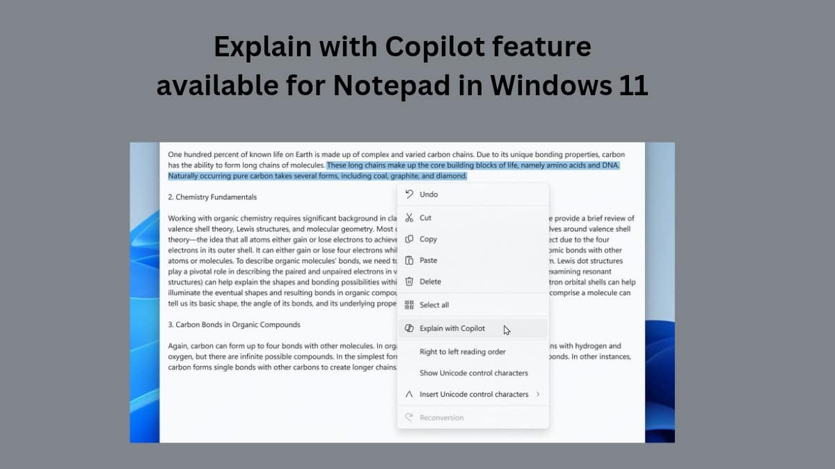 Notepad App In Windows 11 Gets “explain With Copilot” Ai Feature Confirms Microsoft The Tech