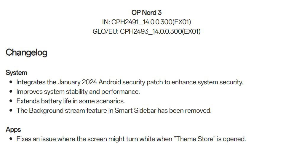 OxygenOS 14.0.0.300 for the OnePlus Nord 3