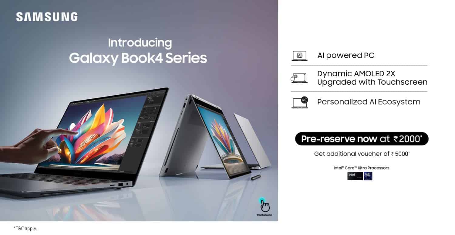 Samsung Galaxy Book 4 Series - Pre-reservation on Amazon and Flipkart