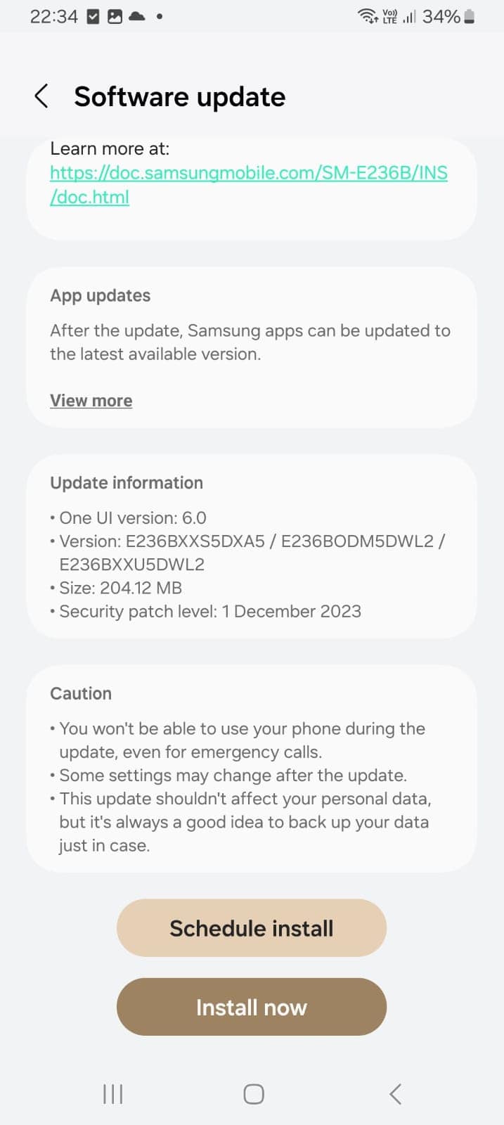 Samsung Galaxy M23 5G - Update - 2