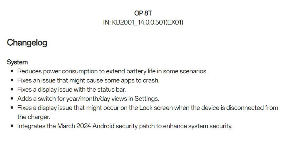 OxygenOS 14.0.0.501 for the OnePlus 8T [IN ONLY]