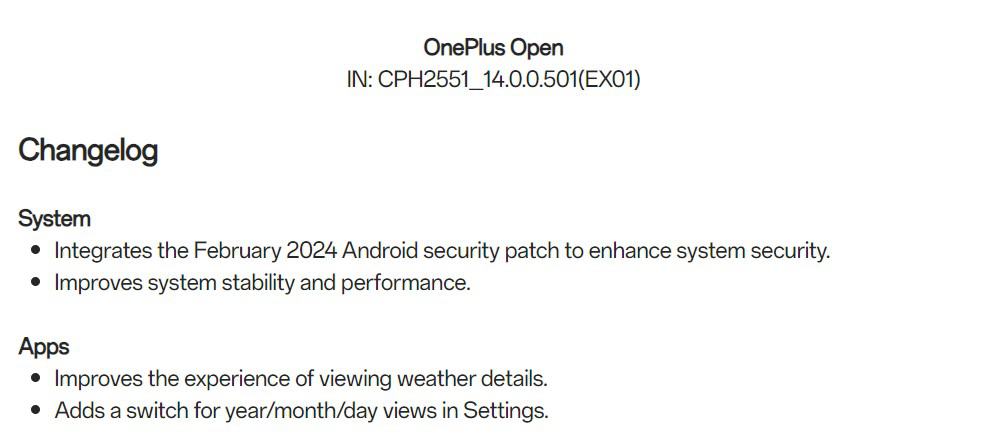 OxygenOS 14.0.0.501 for the OnePlus Open [IN ONLY]