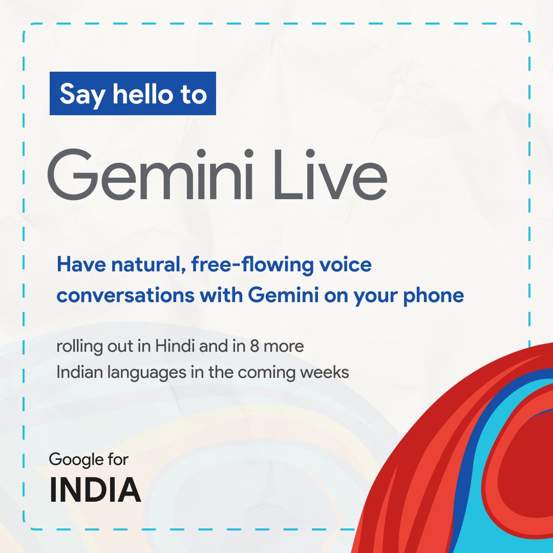 Gemini Live - in Hindi and 8 Other Indian Languages