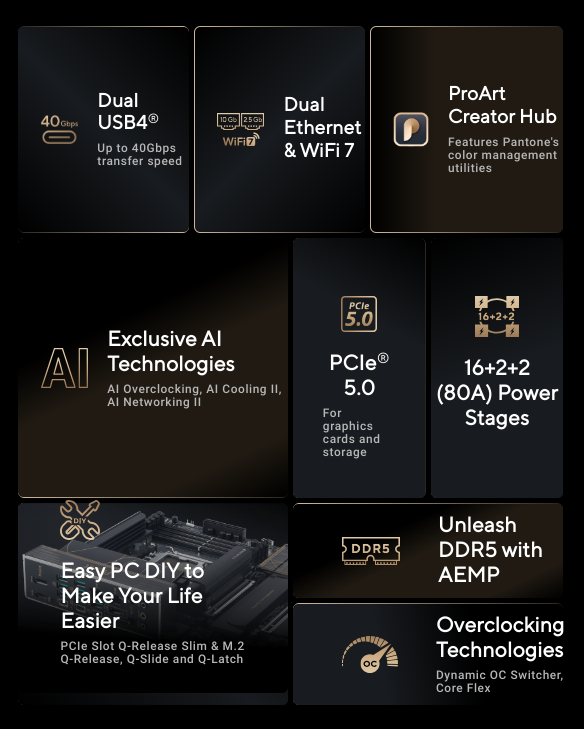 ProArt X870E-CREATOR WIFI - Key Specs