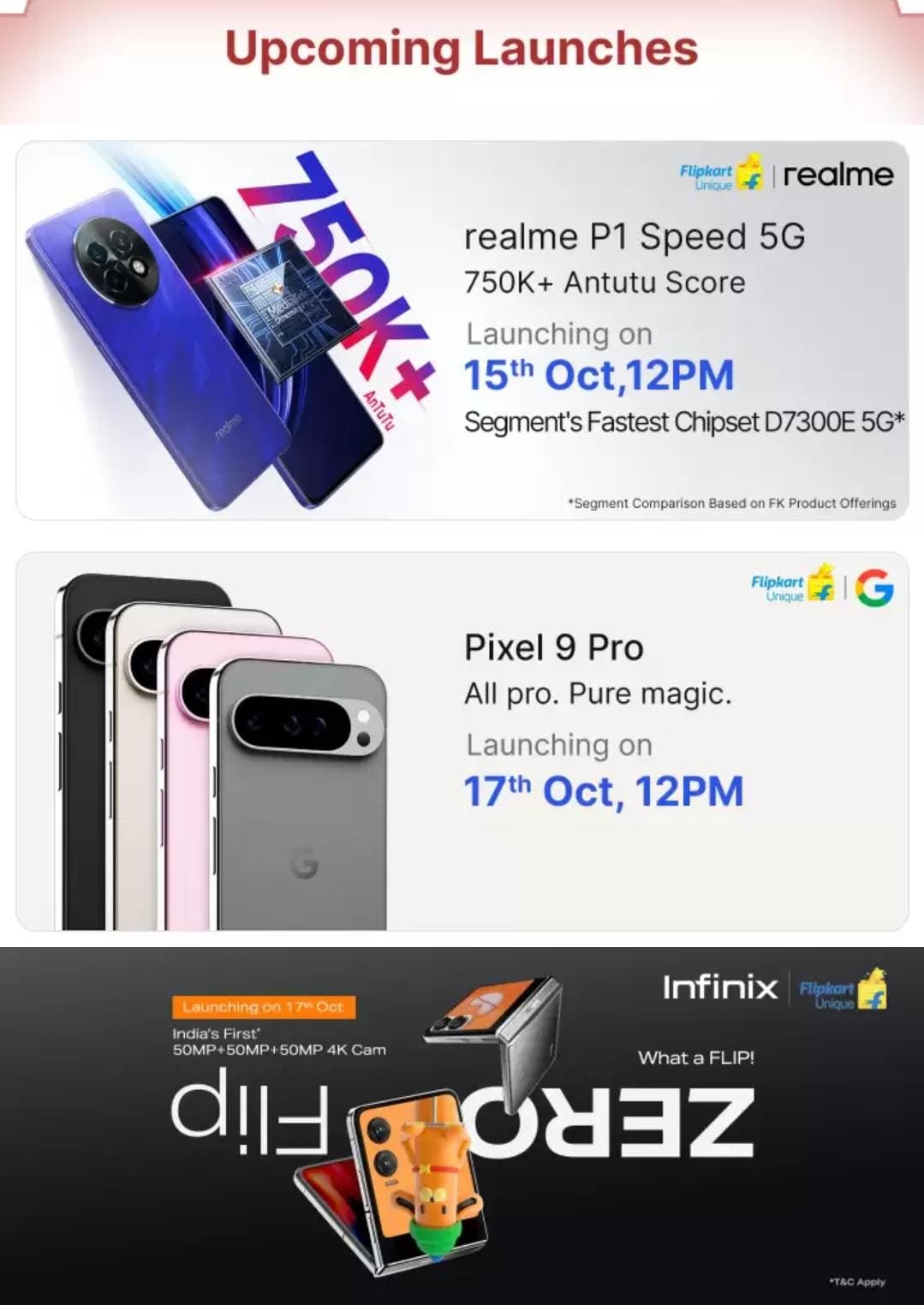 Realme P1 Speed 5G, Google Pixel 9 Pro, and Infinix Zero Flip - Indian Launch this Week