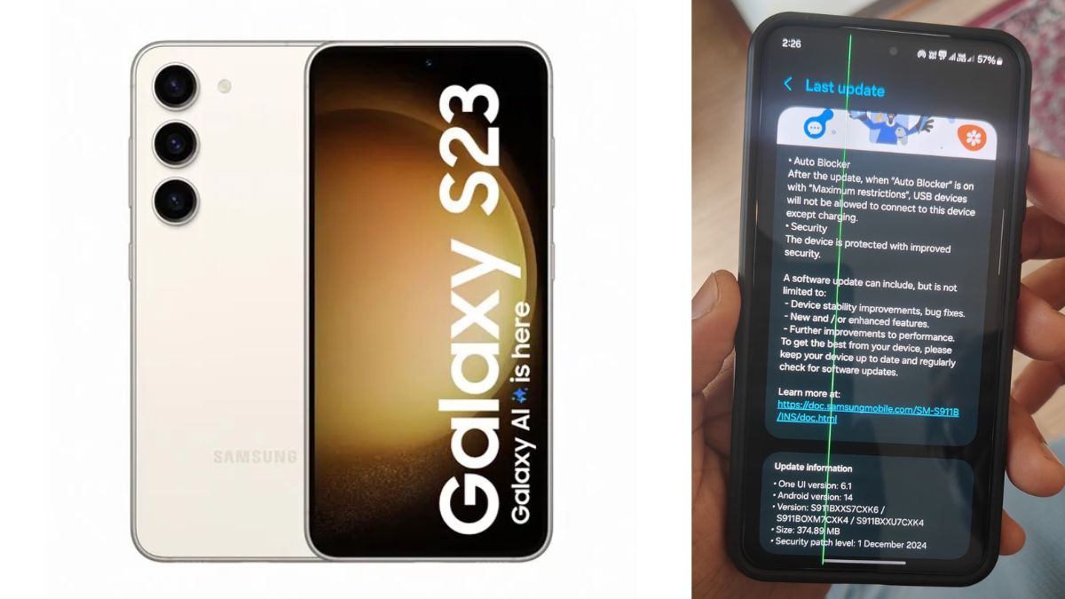 Samsung Galaxy S23 Users Facing Green Line Issue Following November/December 2024 Security Patch Update