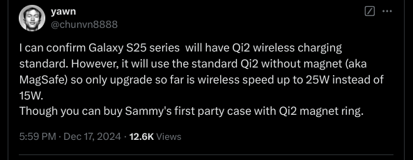 Samsung Galaxy S25 Series - Qi2 Wireless Charging Standard - X Update - @chunvn8888