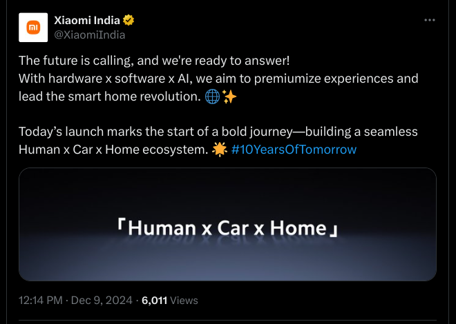 Today’s launch marks the start of a bold journey - building a seamless Human x Car x Home ecosystem