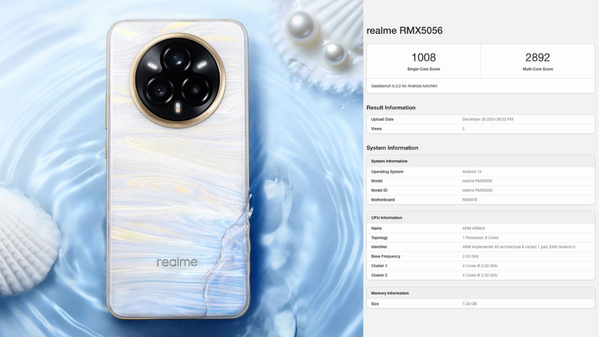 Alleged Realme 14 Pro Smartphone Appears on Geekbench - Revealed to Feature MediaTek's Dimensity 7300 Chip