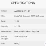 OPPO Reno 13 5G - 12GB.512GB - Key Specs (2)