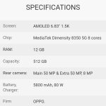 OPPO Reno 13 Pro 5G - 12GB.512GB - Key Specs