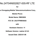 Realme RMX5020 - FCC Certification