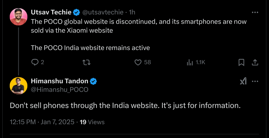 POCO Indian Official Website Still Active: Only for Sharing Product Information and Not for Sales, Points Out India CEO