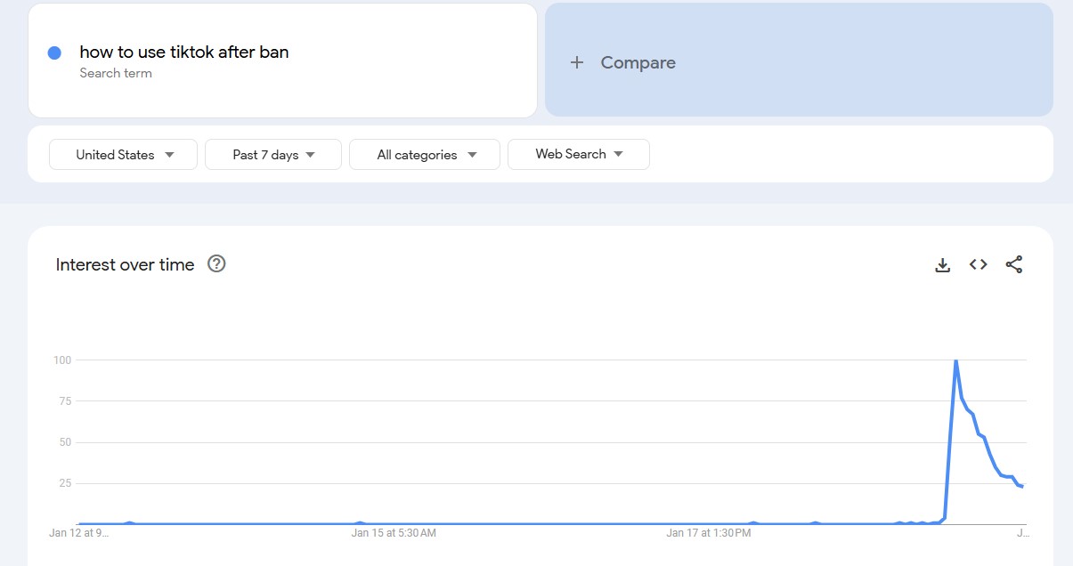 How to use tiktok after ban search term